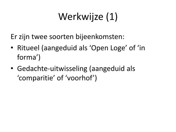 werkwijze 1