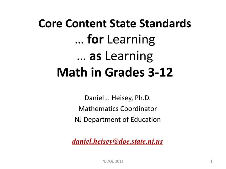 core content state standards for learning as learning math in grades 3 12