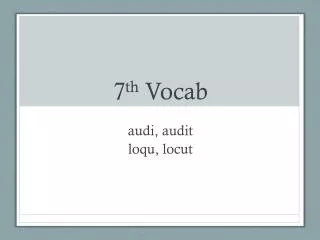 7 th Vocab