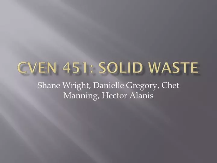 cven 451 solid waste