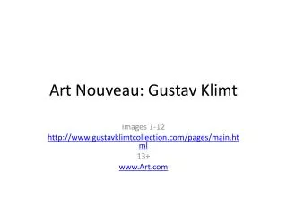 Art Nouveau: Gustav Klimt