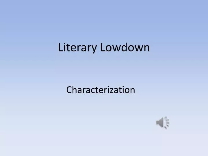 literary lowdown