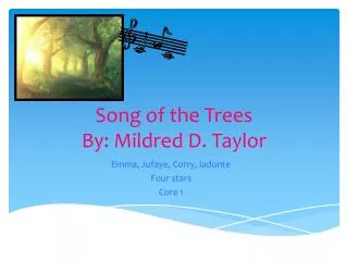 Song of the Trees By: Mildred D. Taylor