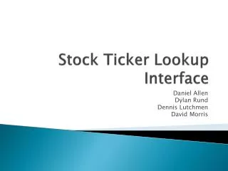 Stock Ticker Lookup Interface