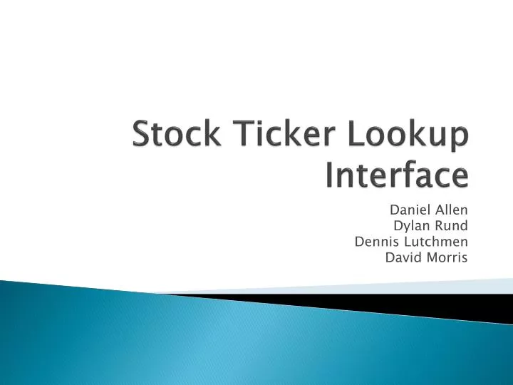 stock ticker lookup interface