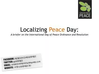 Localizing Peace Day: A briefer on the International Day of Peace Ordinance and Resolution