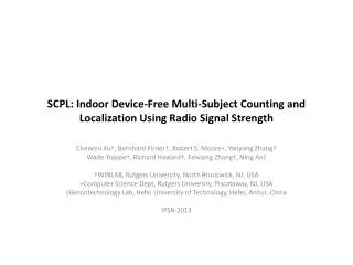 SCPL: Indoor Device-Free Multi-Subject Counting and Localization Using Radio Signal Strength