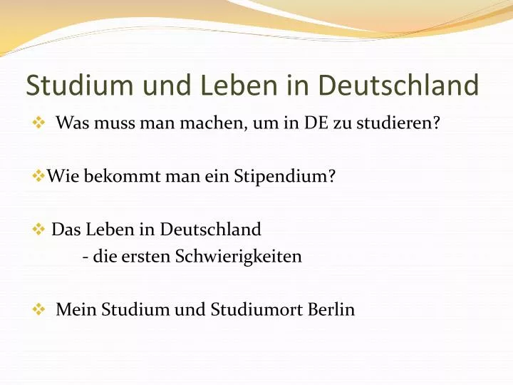 studium und leben in deutschland