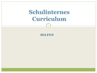 schulinternes curriculum