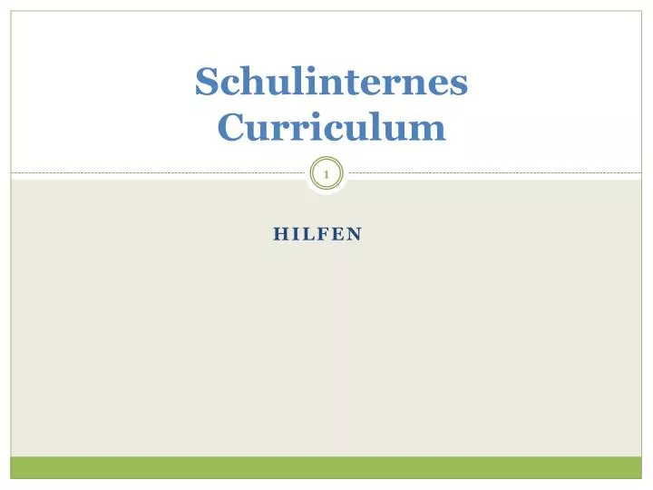 schulinternes curriculum