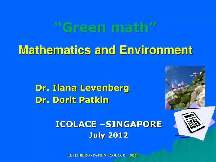 green math mathematics and environment