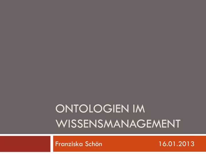 ontologien im wissensmanagement