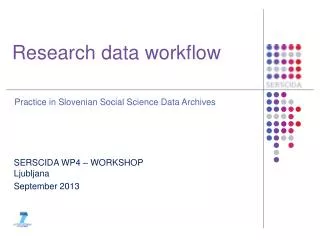 Research data workflow