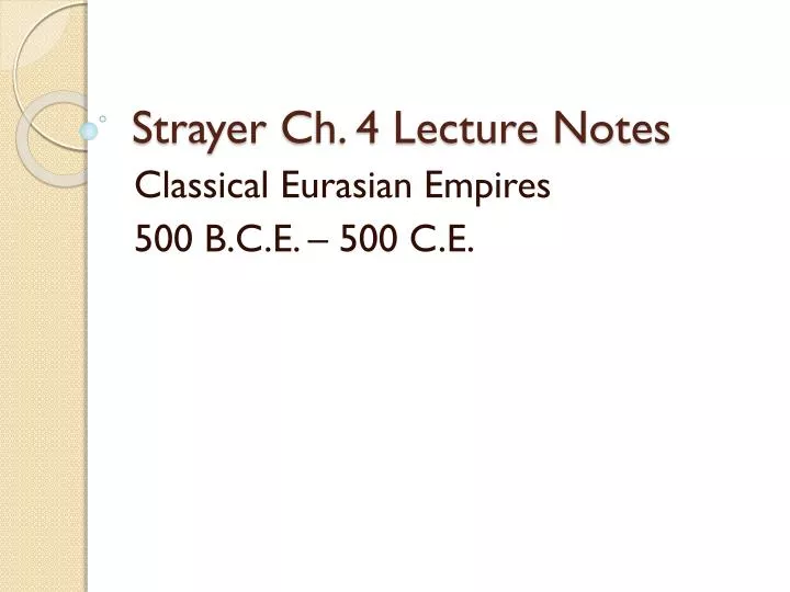 strayer ch 4 lecture notes