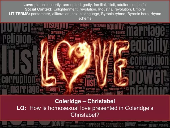 c oleridge christabel lq how is homosexual love presented in coleridge s christabel