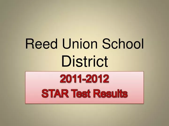 reed union school district
