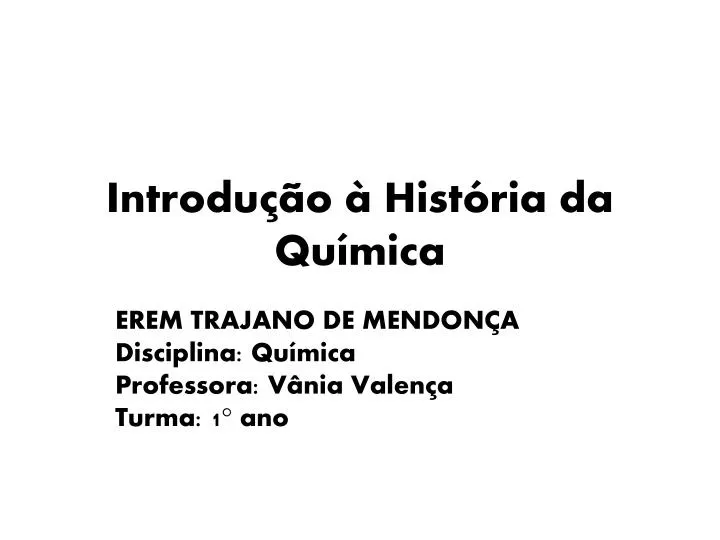 introdu o hist ria da qu mica