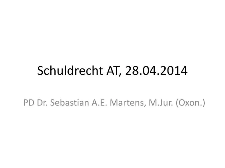 schuldrecht at 28 04 2014