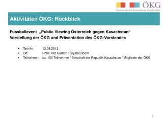 aktivit ten kg r ckblick