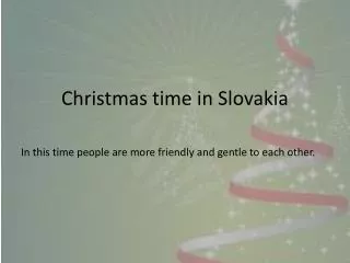 Christmas time in Slovakia