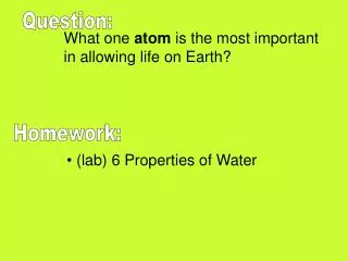 Question: Homework: