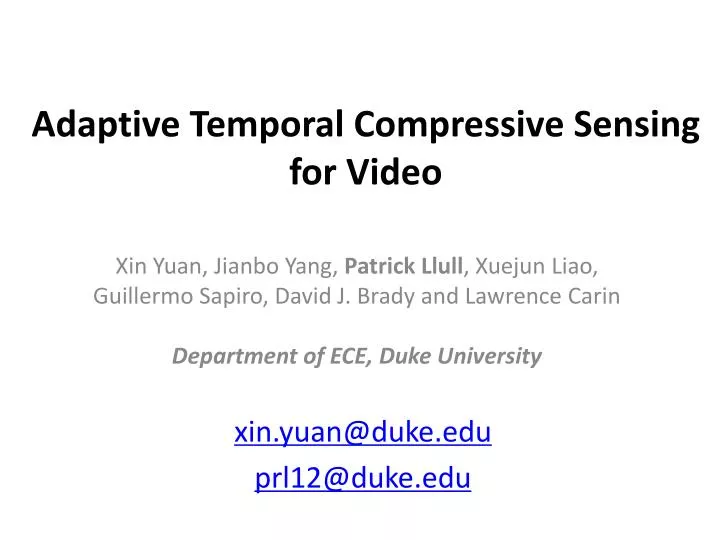 adaptive temporal compressive sensing for video