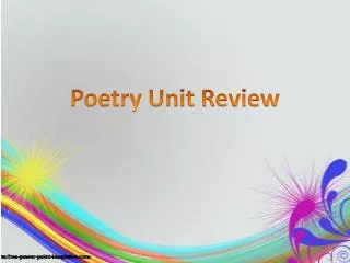 Poetry Unit Review