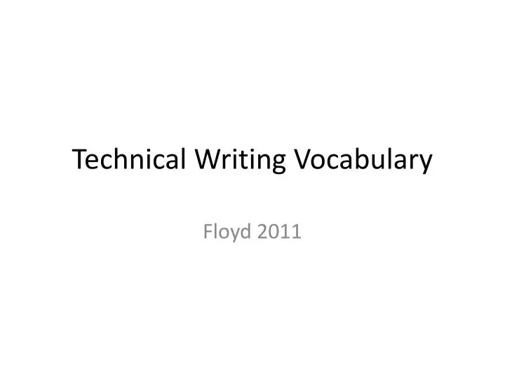 technical writing vocabulary