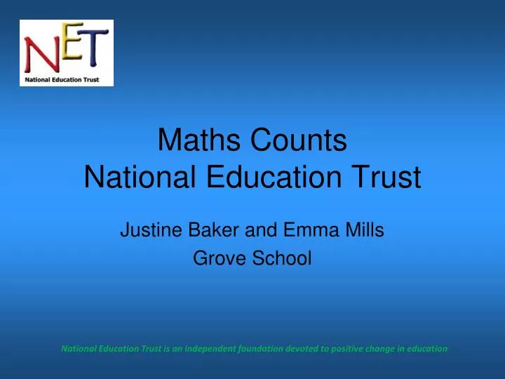 maths counts national education trust