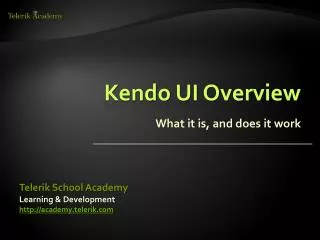 Kendo UI Overview
