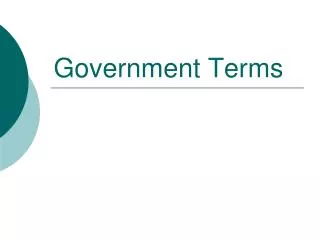 Government Terms