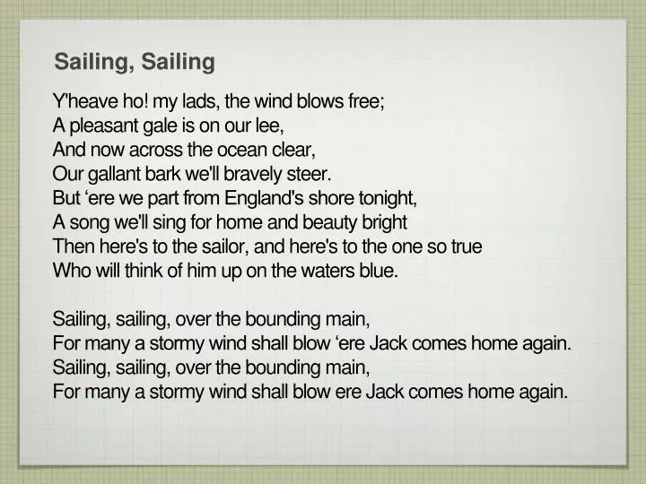 sailing sailing