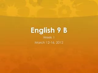 English 9 B