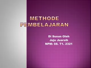methode pembelajaran