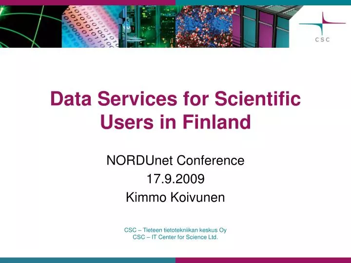 data services for scientific users in finland