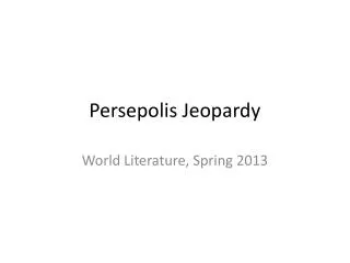 Persepolis Jeopardy