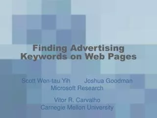 Finding Advertising Keywords on Web Pages