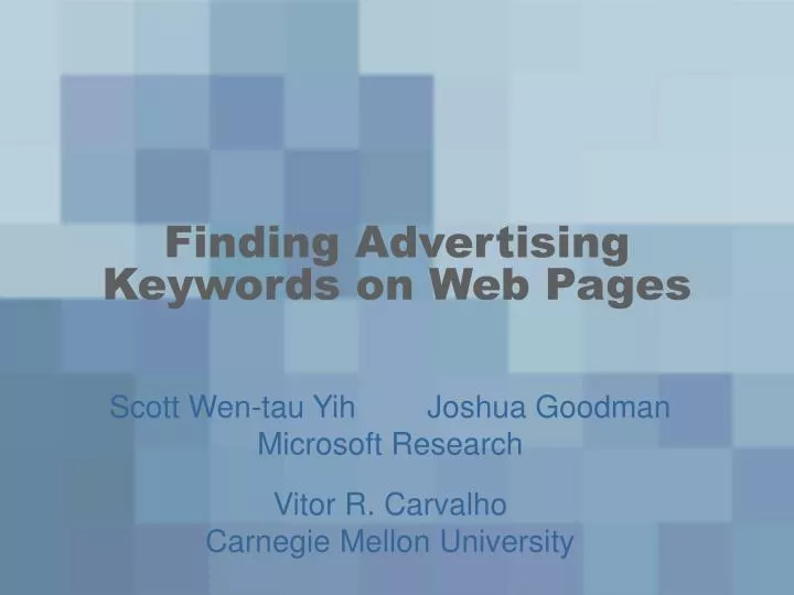 finding advertising keywords on web pages