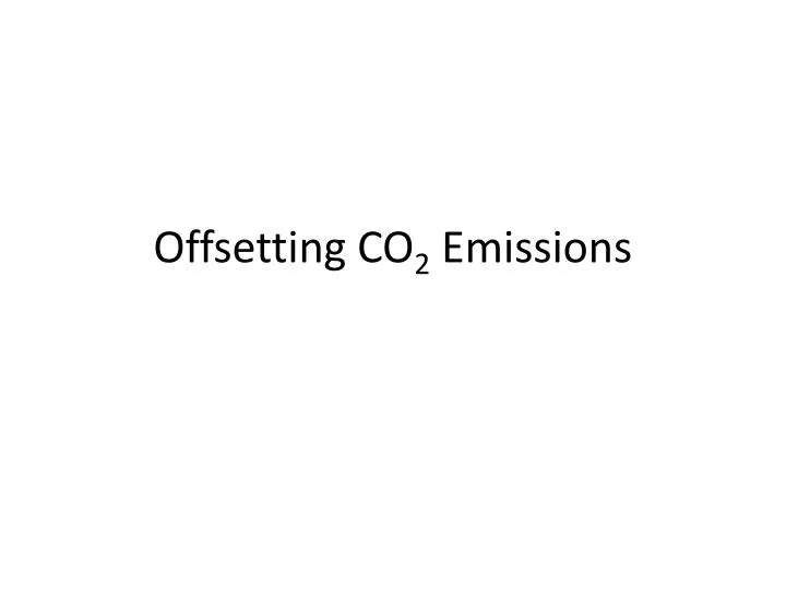 offsetting co 2 emissions