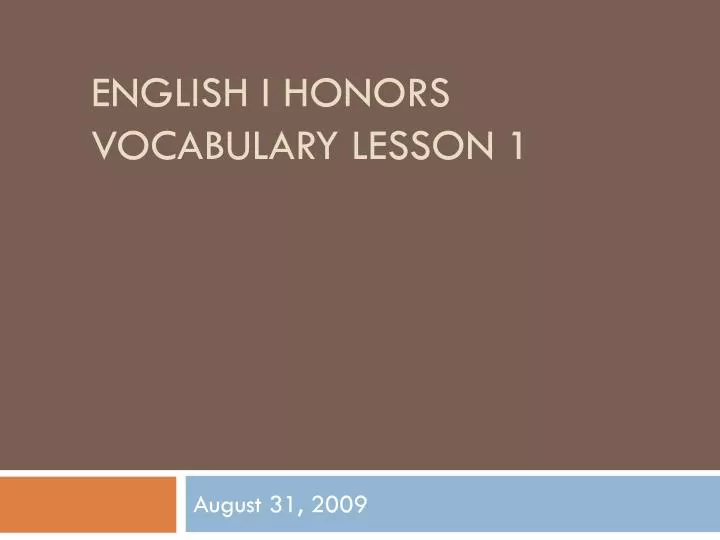 english i honors vocabulary lesson 1
