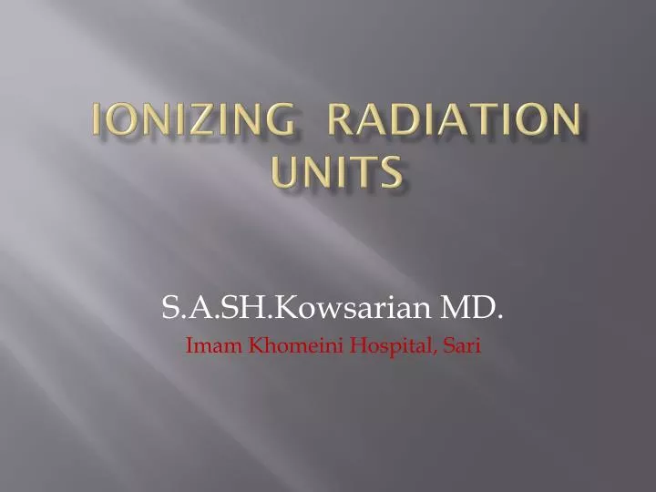 ionizing radiation units