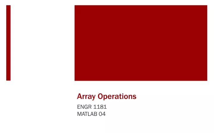 array operations