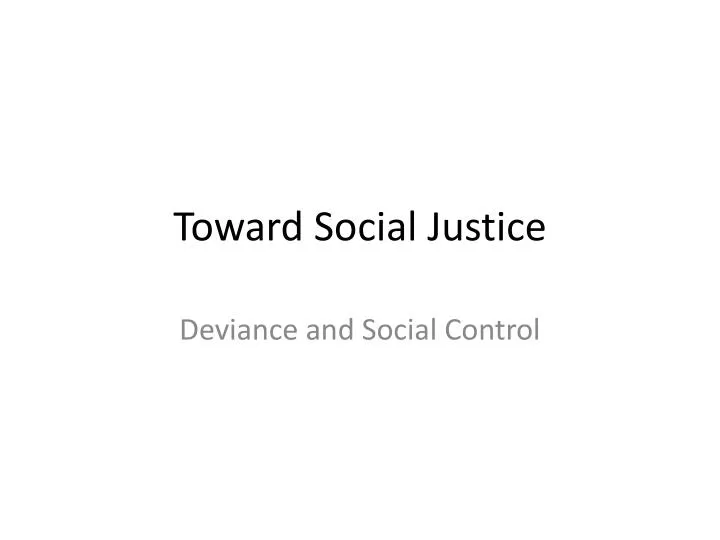 toward social justice