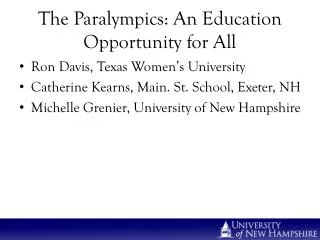 The Paralympics: An Education Opportunity for All