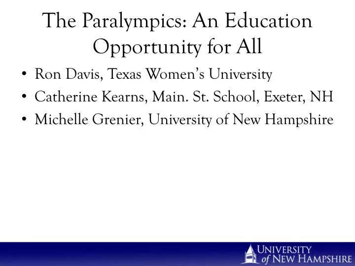 the paralympics an education opportunity for all