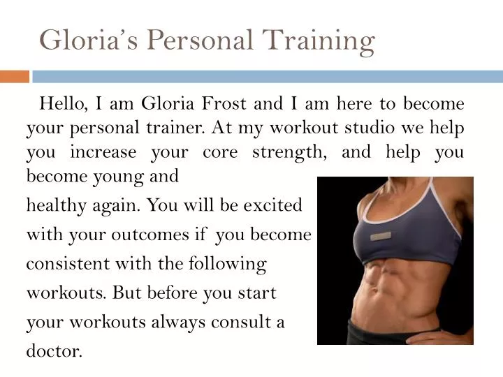 gloria s personal training