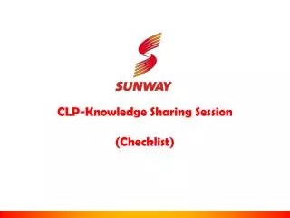 CLP-Knowledge Sharing Session (Checklist)