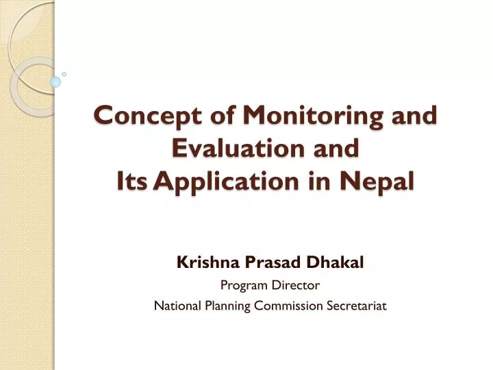 concept of monitoring and evaluation and its application in nepal