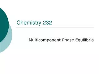 chemistry 232
