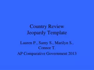 Country Review Jeopardy Template